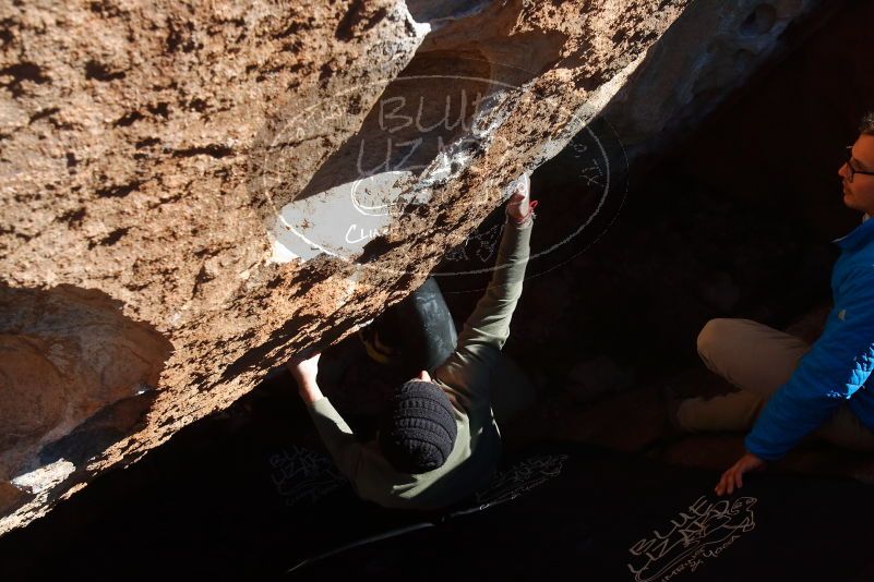 Bouldering in Hueco Tanks on 11/30/2019 with Blue Lizard Climbing and Yoga

Filename: SRM_20191130_1434000.jpg
Aperture: f/8.0
Shutter Speed: 1/250
Body: Canon EOS-1D Mark II
Lens: Canon EF 16-35mm f/2.8 L