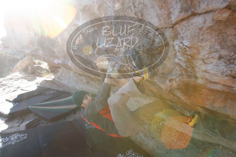 Bouldering in Hueco Tanks on 11/30/2019 with Blue Lizard Climbing and Yoga

Filename: SRM_20191130_1531130.jpg
Aperture: f/7.1
Shutter Speed: 1/250
Body: Canon EOS-1D Mark II
Lens: Canon EF 16-35mm f/2.8 L