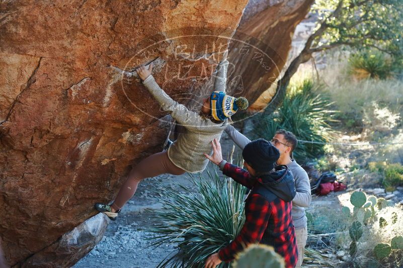 Bouldering in Hueco Tanks on 11/30/2019 with Blue Lizard Climbing and Yoga

Filename: SRM_20191130_1632430.jpg
Aperture: f/4.0
Shutter Speed: 1/250
Body: Canon EOS-1D Mark II
Lens: Canon EF 50mm f/1.8 II