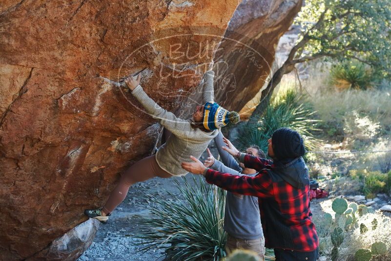 Bouldering in Hueco Tanks on 11/30/2019 with Blue Lizard Climbing and Yoga

Filename: SRM_20191130_1632460.jpg
Aperture: f/4.0
Shutter Speed: 1/250
Body: Canon EOS-1D Mark II
Lens: Canon EF 50mm f/1.8 II