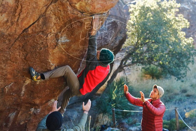 Bouldering in Hueco Tanks on 11/30/2019 with Blue Lizard Climbing and Yoga

Filename: SRM_20191130_1651460.jpg
Aperture: f/4.0
Shutter Speed: 1/250
Body: Canon EOS-1D Mark II
Lens: Canon EF 50mm f/1.8 II