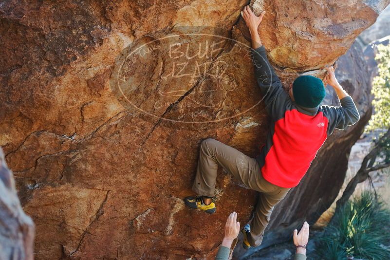Bouldering in Hueco Tanks on 11/30/2019 with Blue Lizard Climbing and Yoga

Filename: SRM_20191130_1652050.jpg
Aperture: f/4.0
Shutter Speed: 1/250
Body: Canon EOS-1D Mark II
Lens: Canon EF 50mm f/1.8 II