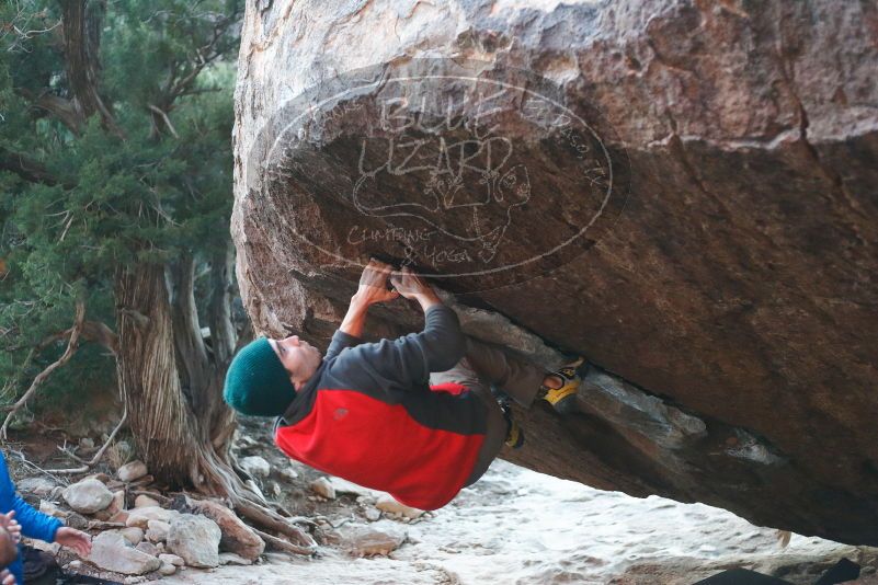 Bouldering in Hueco Tanks on 11/30/2019 with Blue Lizard Climbing and Yoga

Filename: SRM_20191130_1759560.jpg
Aperture: f/2.8
Shutter Speed: 1/250
Body: Canon EOS-1D Mark II
Lens: Canon EF 50mm f/1.8 II