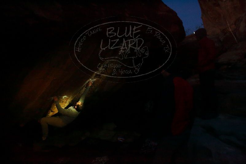 Bouldering in Hueco Tanks on 11/30/2019 with Blue Lizard Climbing and Yoga

Filename: SRM_20191130_1830270.jpg
Aperture: f/2.8
Shutter Speed: 1/200
Body: Canon EOS-1D Mark II
Lens: Canon EF 16-35mm f/2.8 L