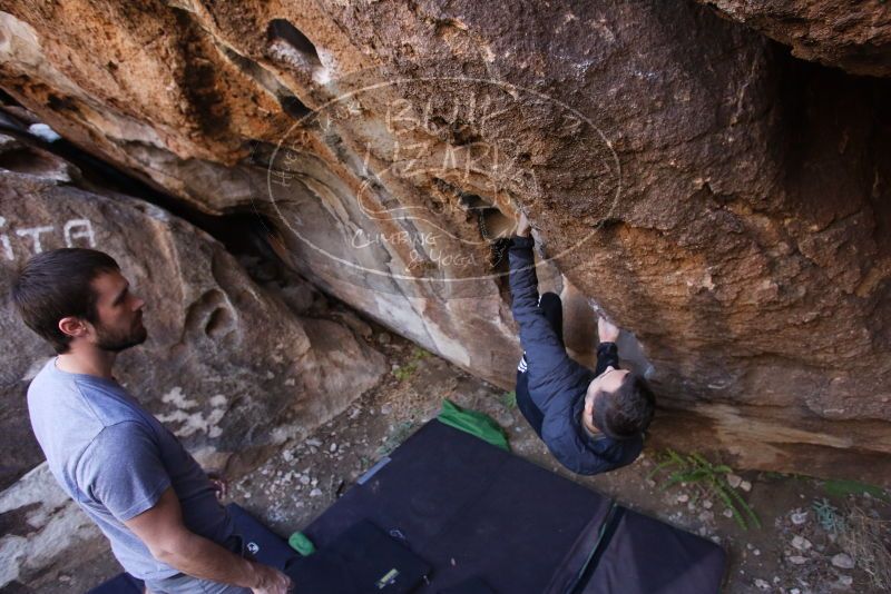 Bouldering in Hueco Tanks on 12/14/2019 with Blue Lizard Climbing and Yoga

Filename: SRM_20191214_1609570.jpg
Aperture: f/3.5
Shutter Speed: 1/250
Body: Canon EOS-1D Mark II
Lens: Canon EF 16-35mm f/2.8 L