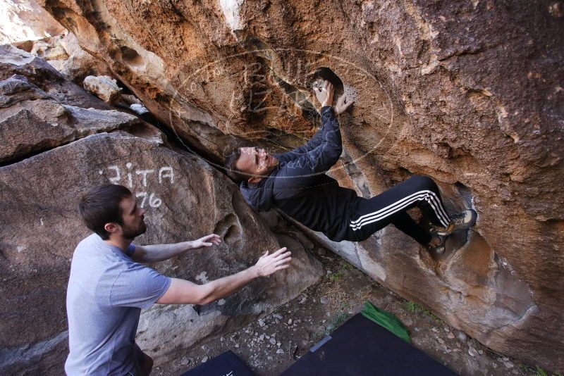 Bouldering in Hueco Tanks on 12/14/2019 with Blue Lizard Climbing and Yoga

Filename: SRM_20191214_1610120.jpg
Aperture: f/4.0
Shutter Speed: 1/250
Body: Canon EOS-1D Mark II
Lens: Canon EF 16-35mm f/2.8 L