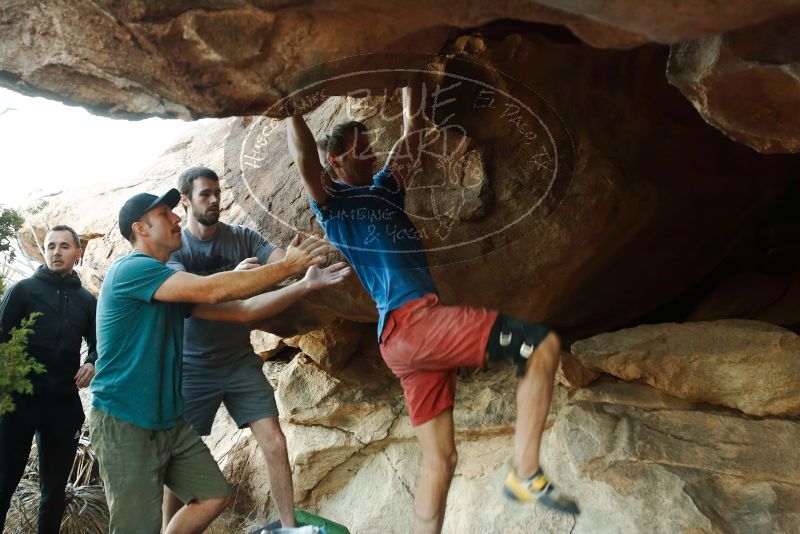 Bouldering in Hueco Tanks on 12/14/2019 with Blue Lizard Climbing and Yoga

Filename: SRM_20191214_1750220.jpg
Aperture: f/3.5
Shutter Speed: 1/200
Body: Canon EOS-1D Mark II
Lens: Canon EF 16-35mm f/2.8 L