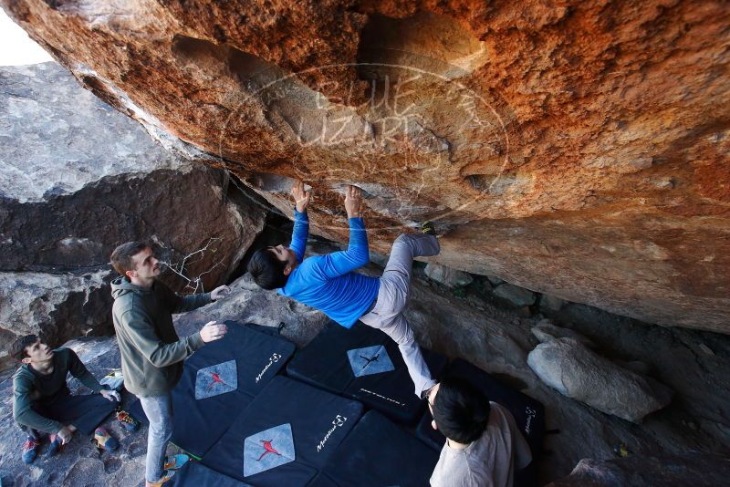 Bouldering in Hueco Tanks on 12/15/2019 with Blue Lizard Climbing and Yoga

Filename: SRM_20191215_1209100.jpg
Aperture: f/5.0
Shutter Speed: 1/250
Body: Canon EOS-1D Mark II
Lens: Canon EF 16-35mm f/2.8 L