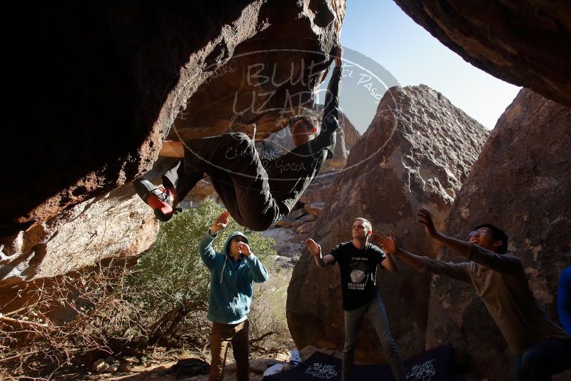 Bouldering in Hueco Tanks on 12/15/2019 with Blue Lizard Climbing and Yoga

Filename: SRM_20191215_1510561.jpg
Aperture: f/5.0
Shutter Speed: 1/400
Body: Canon EOS-1D Mark II
Lens: Canon EF 16-35mm f/2.8 L