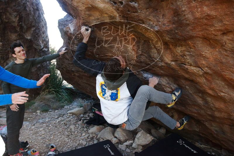 Bouldering in Hueco Tanks on 12/15/2019 with Blue Lizard Climbing and Yoga

Filename: SRM_20191215_1622410.jpg
Aperture: f/5.6
Shutter Speed: 1/250
Body: Canon EOS-1D Mark II
Lens: Canon EF 16-35mm f/2.8 L