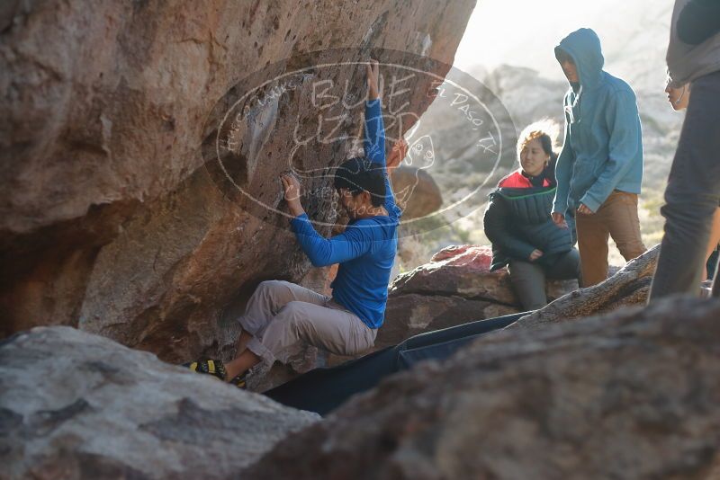 Bouldering in Hueco Tanks on 12/15/2019 with Blue Lizard Climbing and Yoga

Filename: SRM_20191215_1652520.jpg
Aperture: f/2.8
Shutter Speed: 1/250
Body: Canon EOS-1D Mark II
Lens: Canon EF 50mm f/1.8 II