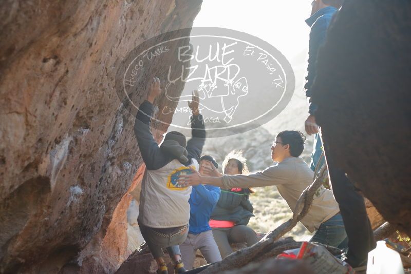 Bouldering in Hueco Tanks on 12/15/2019 with Blue Lizard Climbing and Yoga

Filename: SRM_20191215_1654580.jpg
Aperture: f/2.8
Shutter Speed: 1/250
Body: Canon EOS-1D Mark II
Lens: Canon EF 50mm f/1.8 II