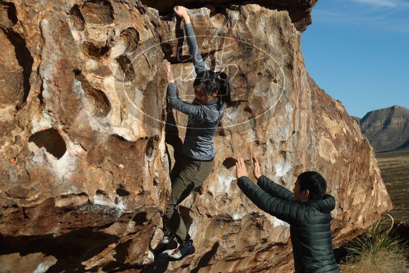 Bouldering in Hueco Tanks on 12/16/2019 with Blue Lizard Climbing and Yoga

Filename: SRM_20191216_1001390.jpg
Aperture: f/6.3
Shutter Speed: 1/320
Body: Canon EOS-1D Mark II
Lens: Canon EF 50mm f/1.8 II