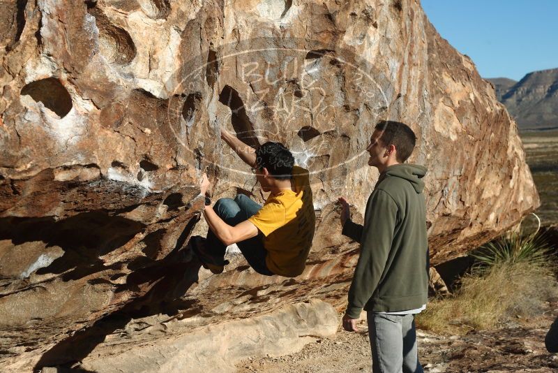 Bouldering in Hueco Tanks on 12/16/2019 with Blue Lizard Climbing and Yoga

Filename: SRM_20191216_1004110.jpg
Aperture: f/6.3
Shutter Speed: 1/250
Body: Canon EOS-1D Mark II
Lens: Canon EF 50mm f/1.8 II