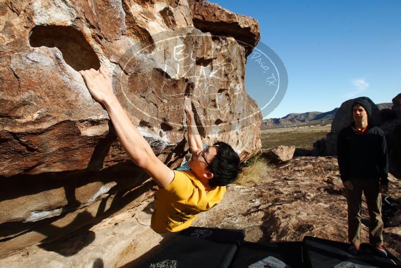 Bouldering in Hueco Tanks on 12/16/2019 with Blue Lizard Climbing and Yoga

Filename: SRM_20191216_1011350.jpg
Aperture: f/8.0
Shutter Speed: 1/400
Body: Canon EOS-1D Mark II
Lens: Canon EF 16-35mm f/2.8 L