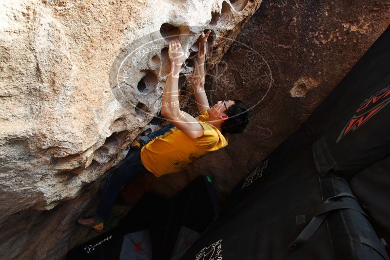 Bouldering in Hueco Tanks on 12/16/2019 with Blue Lizard Climbing and Yoga

Filename: SRM_20191216_1530480.jpg
Aperture: f/5.6
Shutter Speed: 1/250
Body: Canon EOS-1D Mark II
Lens: Canon EF 16-35mm f/2.8 L