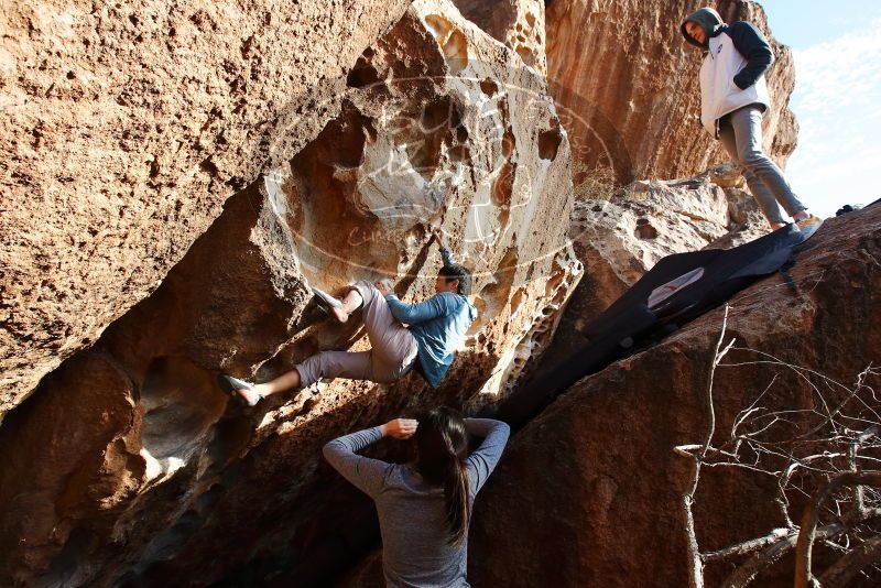 Bouldering in Hueco Tanks on 12/16/2019 with Blue Lizard Climbing and Yoga

Filename: SRM_20191216_1628070.jpg
Aperture: f/8.0
Shutter Speed: 1/250
Body: Canon EOS-1D Mark II
Lens: Canon EF 16-35mm f/2.8 L