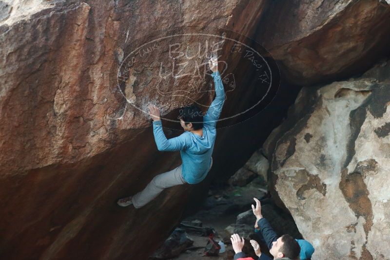 Bouldering in Hueco Tanks on 12/16/2019 with Blue Lizard Climbing and Yoga

Filename: SRM_20191216_1804080.jpg
Aperture: f/2.8
Shutter Speed: 1/250
Body: Canon EOS-1D Mark II
Lens: Canon EF 50mm f/1.8 II