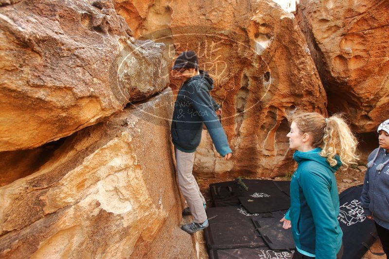 Bouldering in Hueco Tanks on 12/19/2019 with Blue Lizard Climbing and Yoga

Filename: SRM_20191219_1210110.jpg
Aperture: f/5.0
Shutter Speed: 1/250
Body: Canon EOS-1D Mark II
Lens: Canon EF 16-35mm f/2.8 L