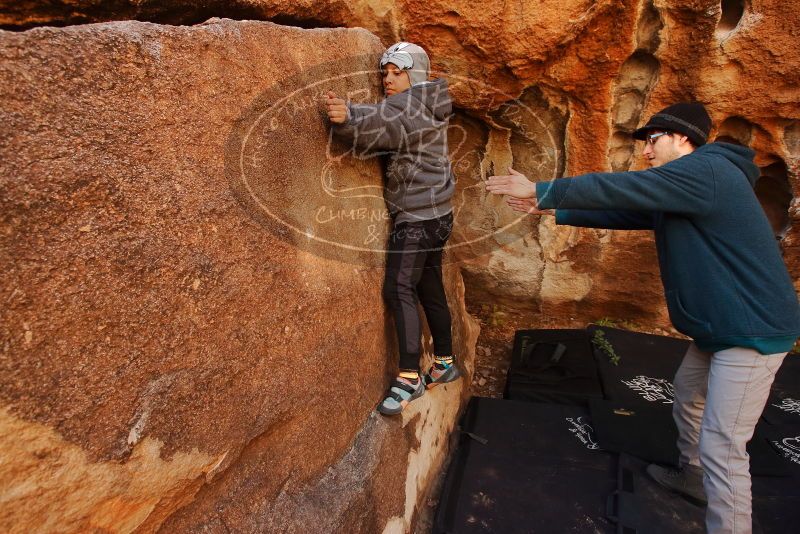 Bouldering in Hueco Tanks on 12/19/2019 with Blue Lizard Climbing and Yoga

Filename: SRM_20191219_1224390.jpg
Aperture: f/5.6
Shutter Speed: 1/250
Body: Canon EOS-1D Mark II
Lens: Canon EF 16-35mm f/2.8 L