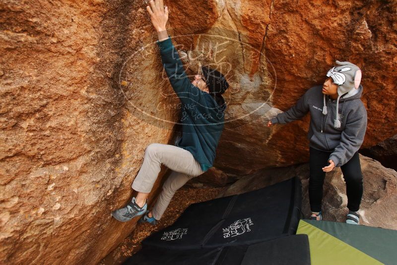 Bouldering in Hueco Tanks on 12/19/2019 with Blue Lizard Climbing and Yoga

Filename: SRM_20191219_1301570.jpg
Aperture: f/4.5
Shutter Speed: 1/250
Body: Canon EOS-1D Mark II
Lens: Canon EF 16-35mm f/2.8 L