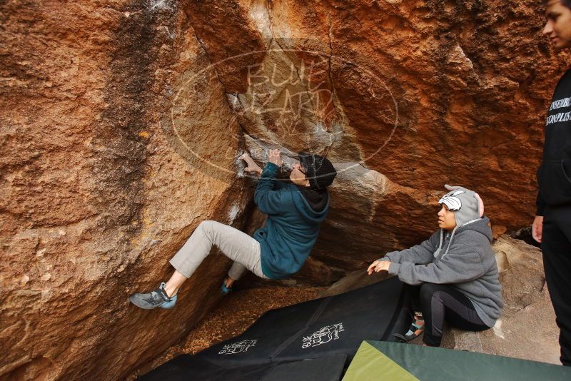 Bouldering in Hueco Tanks on 12/19/2019 with Blue Lizard Climbing and Yoga

Filename: SRM_20191219_1307470.jpg
Aperture: f/4.5
Shutter Speed: 1/250
Body: Canon EOS-1D Mark II
Lens: Canon EF 16-35mm f/2.8 L