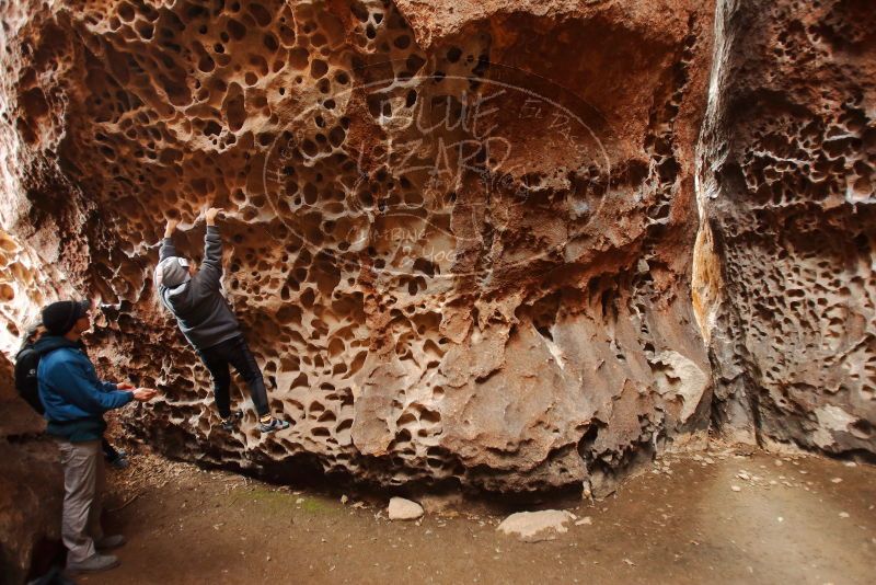Bouldering in Hueco Tanks on 12/19/2019 with Blue Lizard Climbing and Yoga

Filename: SRM_20191219_1620290.jpg
Aperture: f/2.8
Shutter Speed: 1/80
Body: Canon EOS-1D Mark II
Lens: Canon EF 16-35mm f/2.8 L