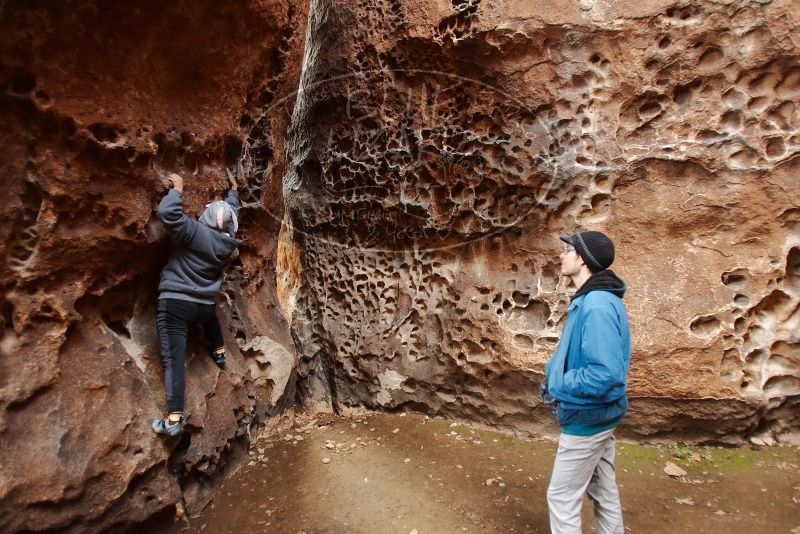 Bouldering in Hueco Tanks on 12/19/2019 with Blue Lizard Climbing and Yoga

Filename: SRM_20191219_1622110.jpg
Aperture: f/2.8
Shutter Speed: 1/100
Body: Canon EOS-1D Mark II
Lens: Canon EF 16-35mm f/2.8 L