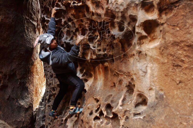 Bouldering in Hueco Tanks on 12/19/2019 with Blue Lizard Climbing and Yoga

Filename: SRM_20191219_1623370.jpg
Aperture: f/3.2
Shutter Speed: 1/100
Body: Canon EOS-1D Mark II
Lens: Canon EF 16-35mm f/2.8 L