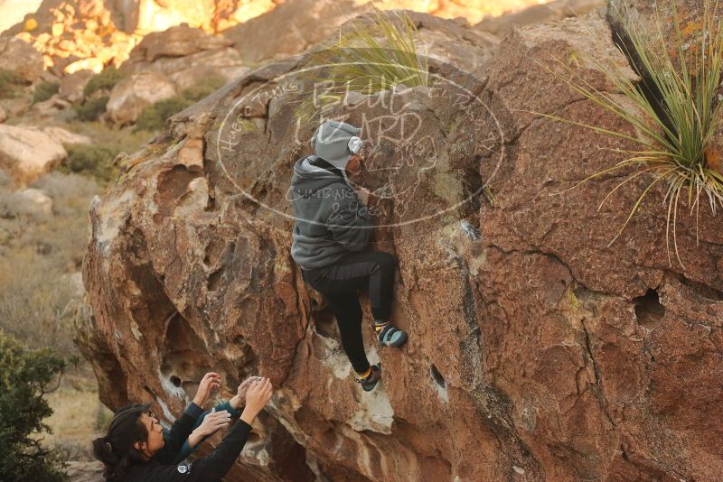 Bouldering in Hueco Tanks on 12/19/2019 with Blue Lizard Climbing and Yoga

Filename: SRM_20191219_1800390.jpg
Aperture: f/3.5
Shutter Speed: 1/250
Body: Canon EOS-1D Mark II
Lens: Canon EF 50mm f/1.8 II