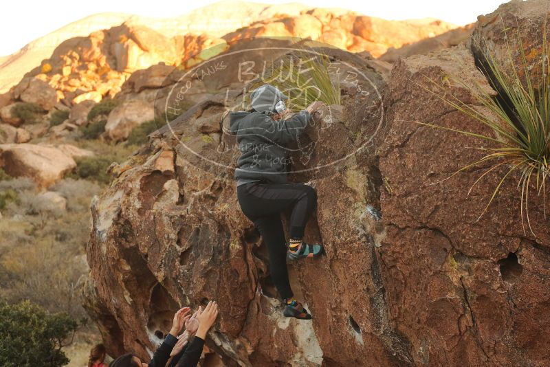 Bouldering in Hueco Tanks on 12/19/2019 with Blue Lizard Climbing and Yoga

Filename: SRM_20191219_1801040.jpg
Aperture: f/4.0
Shutter Speed: 1/250
Body: Canon EOS-1D Mark II
Lens: Canon EF 50mm f/1.8 II
