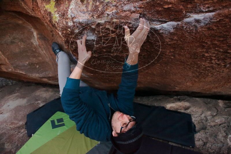 Bouldering in Hueco Tanks on 12/19/2019 with Blue Lizard Climbing and Yoga

Filename: SRM_20191219_1819160.jpg
Aperture: f/2.8
Shutter Speed: 1/125
Body: Canon EOS-1D Mark II
Lens: Canon EF 16-35mm f/2.8 L