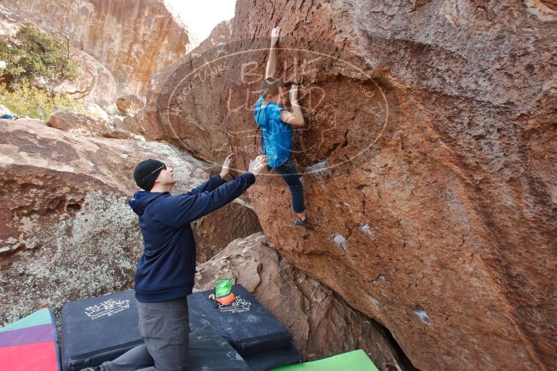 Bouldering in Hueco Tanks on 12/23/2019 with Blue Lizard Climbing and Yoga

Filename: SRM_20191223_1451310.jpg
Aperture: f/5.0
Shutter Speed: 1/250
Body: Canon EOS-1D Mark II
Lens: Canon EF 16-35mm f/2.8 L