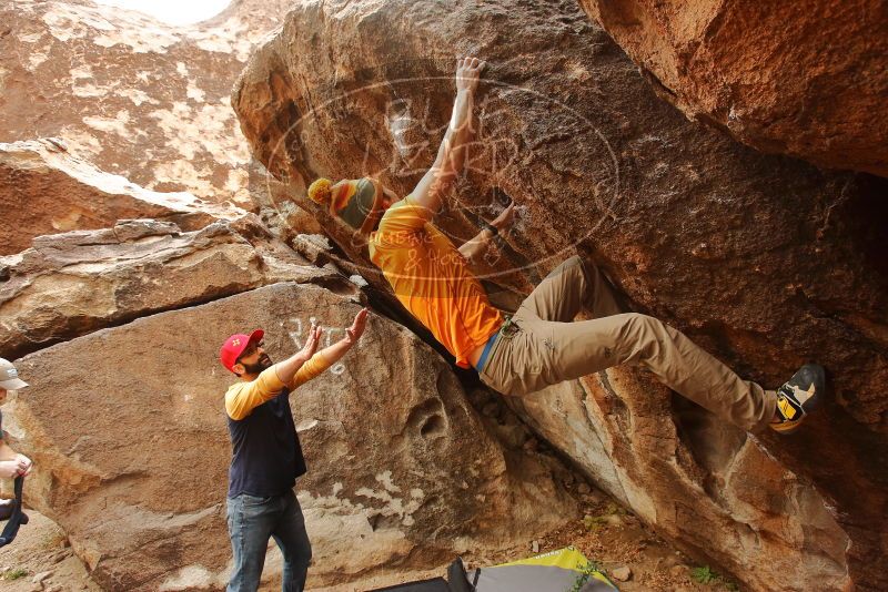 Bouldering in Hueco Tanks on 12/24/2019 with Blue Lizard Climbing and Yoga

Filename: SRM_20191224_1141200.jpg
Aperture: f/5.6
Shutter Speed: 1/250
Body: Canon EOS-1D Mark II
Lens: Canon EF 16-35mm f/2.8 L