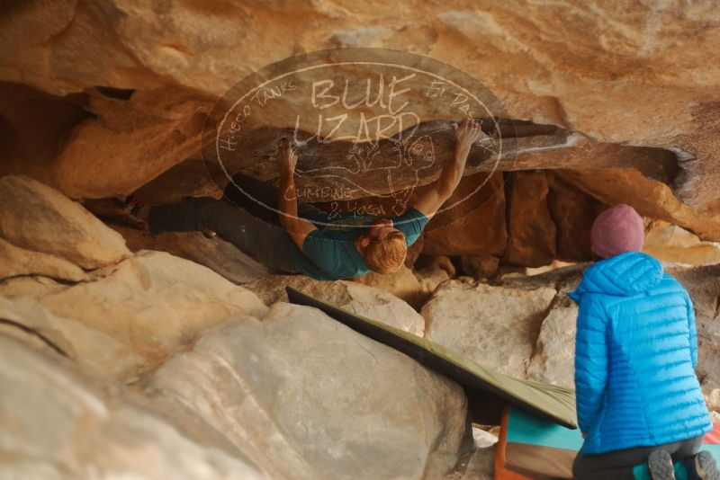 Bouldering in Hueco Tanks on 12/24/2019 with Blue Lizard Climbing and Yoga

Filename: SRM_20191224_1610420.jpg
Aperture: f/1.8
Shutter Speed: 1/125
Body: Canon EOS-1D Mark II
Lens: Canon EF 50mm f/1.8 II
