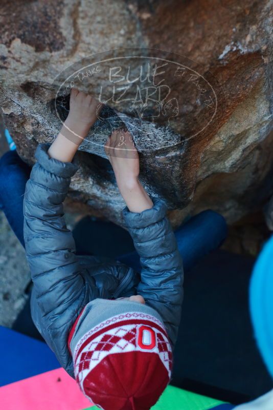 Bouldering in Hueco Tanks on 12/27/2019 with Blue Lizard Climbing and Yoga

Filename: SRM_20191227_1028060.jpg
Aperture: f/3.2
Shutter Speed: 1/320
Body: Canon EOS-1D Mark II
Lens: Canon EF 50mm f/1.8 II