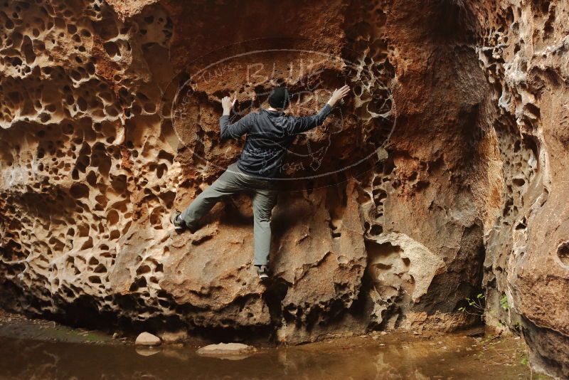 Bouldering in Hueco Tanks on 12/27/2019 with Blue Lizard Climbing and Yoga

Filename: SRM_20191227_1609580.jpg
Aperture: f/3.2
Shutter Speed: 1/125
Body: Canon EOS-1D Mark II
Lens: Canon EF 50mm f/1.8 II
