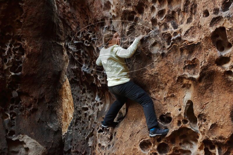 Bouldering in Hueco Tanks on 12/27/2019 with Blue Lizard Climbing and Yoga

Filename: SRM_20191227_1625500.jpg
Aperture: f/3.2
Shutter Speed: 1/125
Body: Canon EOS-1D Mark II
Lens: Canon EF 50mm f/1.8 II
