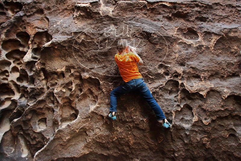 Bouldering in Hueco Tanks on 12/27/2019 with Blue Lizard Climbing and Yoga

Filename: SRM_20191227_1645431.jpg
Aperture: f/2.8
Shutter Speed: 1/80
Body: Canon EOS-1D Mark II
Lens: Canon EF 16-35mm f/2.8 L