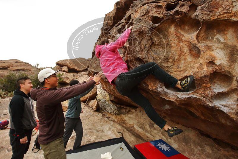 Bouldering in Hueco Tanks on 12/28/2019 with Blue Lizard Climbing and Yoga

Filename: SRM_20191228_1127531.jpg
Aperture: f/5.0
Shutter Speed: 1/400
Body: Canon EOS-1D Mark II
Lens: Canon EF 16-35mm f/2.8 L