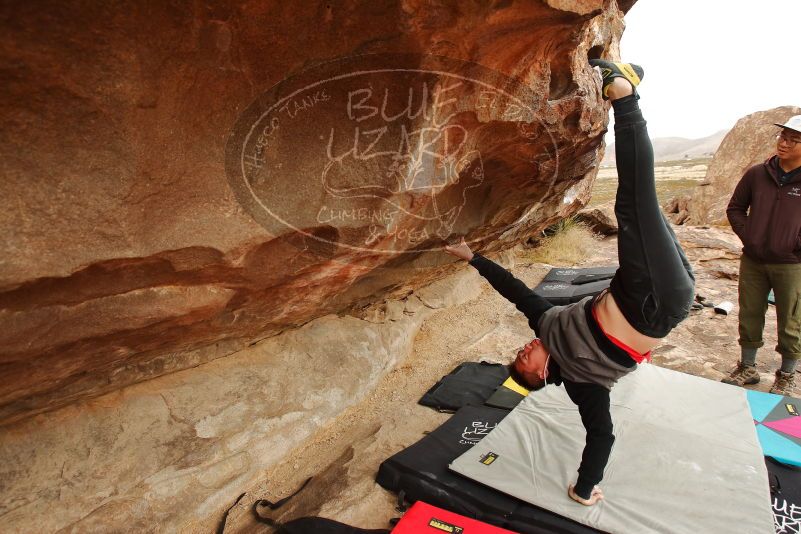 Bouldering in Hueco Tanks on 12/28/2019 with Blue Lizard Climbing and Yoga

Filename: SRM_20191228_1150370.jpg
Aperture: f/5.6
Shutter Speed: 1/250
Body: Canon EOS-1D Mark II
Lens: Canon EF 16-35mm f/2.8 L
