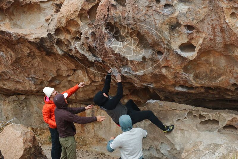 Bouldering in Hueco Tanks on 12/28/2019 with Blue Lizard Climbing and Yoga

Filename: SRM_20191228_1342410.jpg
Aperture: f/5.0
Shutter Speed: 1/400
Body: Canon EOS-1D Mark II
Lens: Canon EF 50mm f/1.8 II