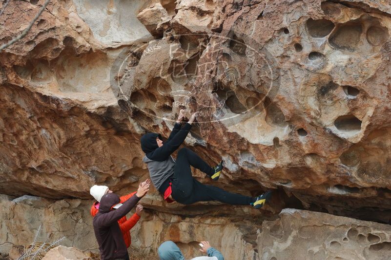 Bouldering in Hueco Tanks on 12/28/2019 with Blue Lizard Climbing and Yoga

Filename: SRM_20191228_1342550.jpg
Aperture: f/5.0
Shutter Speed: 1/400
Body: Canon EOS-1D Mark II
Lens: Canon EF 50mm f/1.8 II