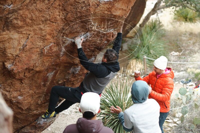 Bouldering in Hueco Tanks on 12/28/2019 with Blue Lizard Climbing and Yoga

Filename: SRM_20191228_1449470.jpg
Aperture: f/2.8
Shutter Speed: 1/320
Body: Canon EOS-1D Mark II
Lens: Canon EF 50mm f/1.8 II