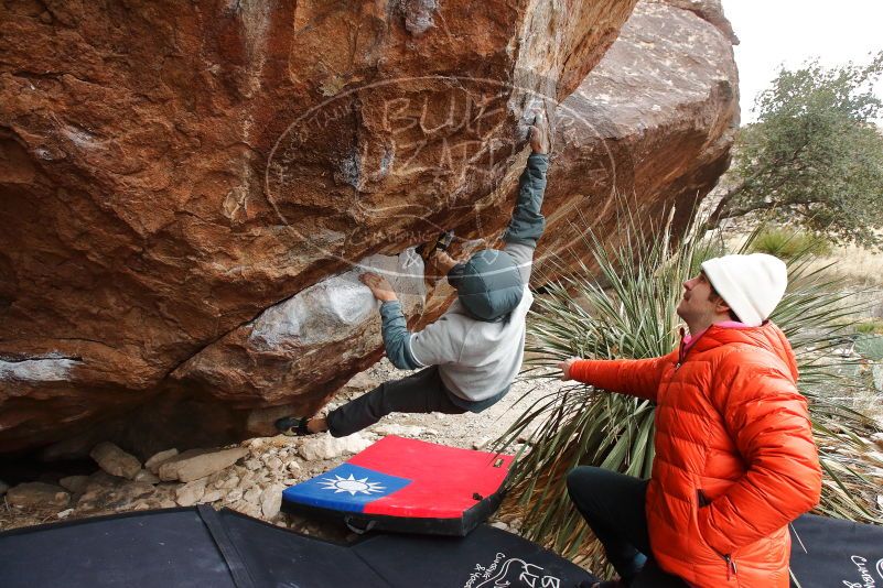 Bouldering in Hueco Tanks on 12/28/2019 with Blue Lizard Climbing and Yoga

Filename: SRM_20191228_1514270.jpg
Aperture: f/7.1
Shutter Speed: 1/250
Body: Canon EOS-1D Mark II
Lens: Canon EF 16-35mm f/2.8 L