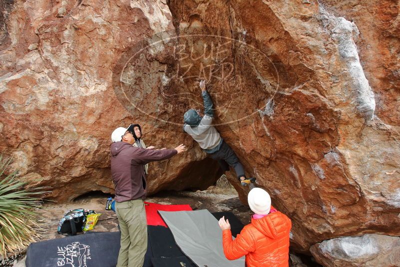Bouldering in Hueco Tanks on 12/28/2019 with Blue Lizard Climbing and Yoga

Filename: SRM_20191228_1530400.jpg
Aperture: f/5.6
Shutter Speed: 1/250
Body: Canon EOS-1D Mark II
Lens: Canon EF 16-35mm f/2.8 L