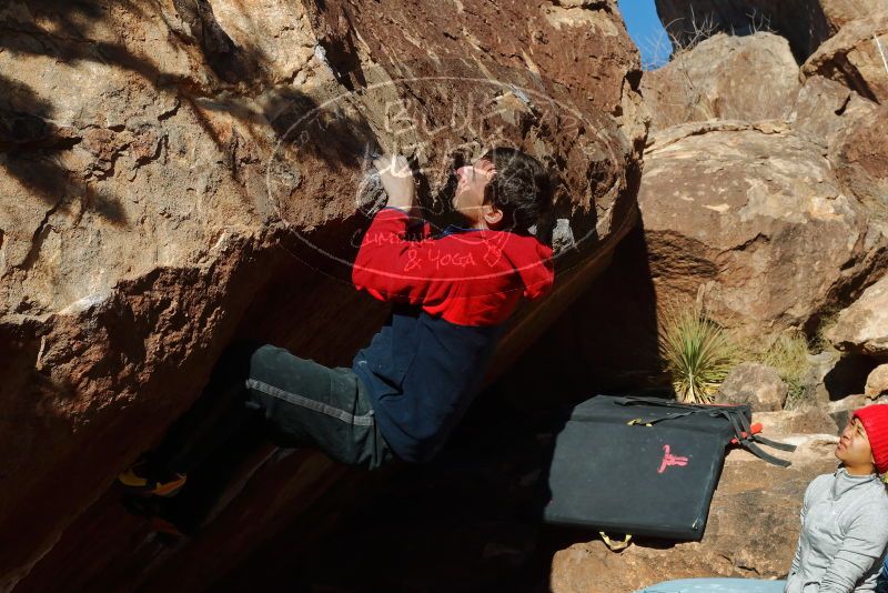 Bouldering in Hueco Tanks on 12/29/2019 with Blue Lizard Climbing and Yoga

Filename: SRM_20191229_1607440.jpg
Aperture: f/14.0
Shutter Speed: 1/320
Body: Canon EOS-1D Mark II
Lens: Canon EF 50mm f/1.8 II
