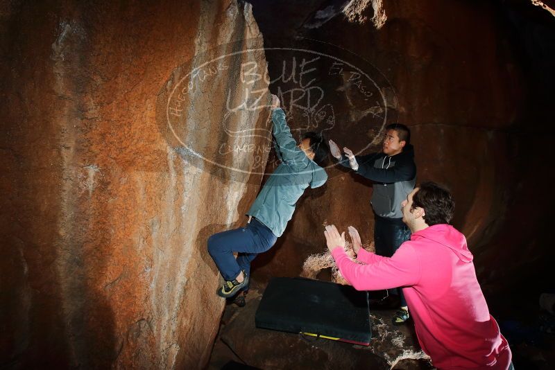 Bouldering in Hueco Tanks on 12/30/2019 with Blue Lizard Climbing and Yoga

Filename: SRM_20191230_1128050.jpg
Aperture: f/5.6
Shutter Speed: 1/250
Body: Canon EOS-1D Mark II
Lens: Canon EF 16-35mm f/2.8 L