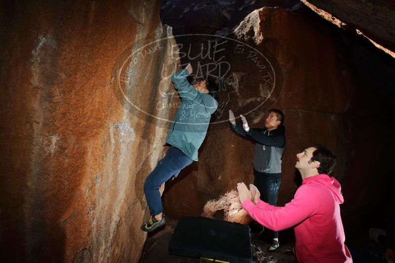 Bouldering in Hueco Tanks on 12/30/2019 with Blue Lizard Climbing and Yoga

Filename: SRM_20191230_1128080.jpg
Aperture: f/5.6
Shutter Speed: 1/250
Body: Canon EOS-1D Mark II
Lens: Canon EF 16-35mm f/2.8 L