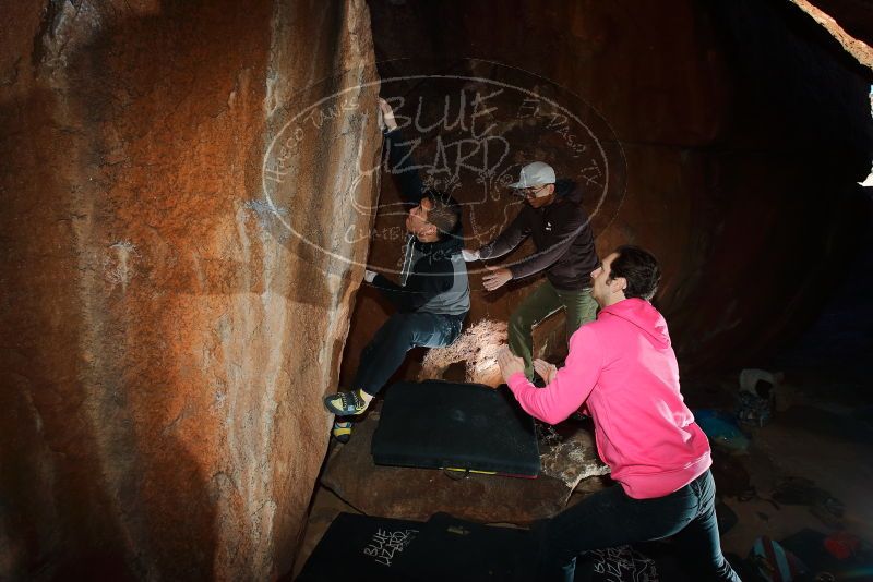 Bouldering in Hueco Tanks on 12/30/2019 with Blue Lizard Climbing and Yoga

Filename: SRM_20191230_1129490.jpg
Aperture: f/5.6
Shutter Speed: 1/250
Body: Canon EOS-1D Mark II
Lens: Canon EF 16-35mm f/2.8 L